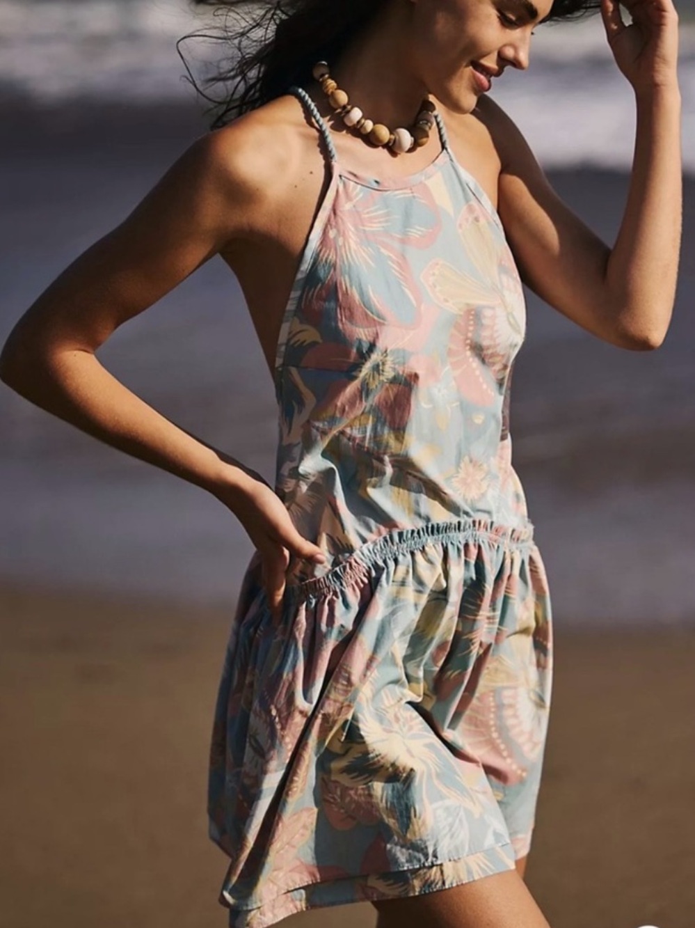 NWT Free People Deserted Island Minidress in Saltwater